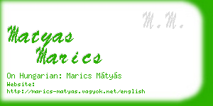 matyas marics business card